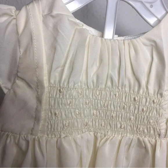 NWT Edgehill Collection dress ivory smocked charmeuse size 3 months - Picture 3 of 13